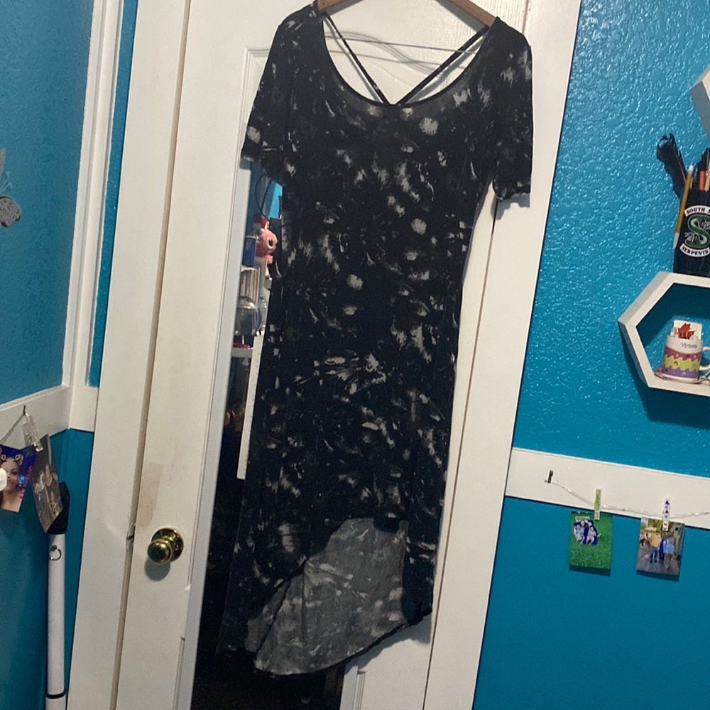 Black and white dress with a cross back